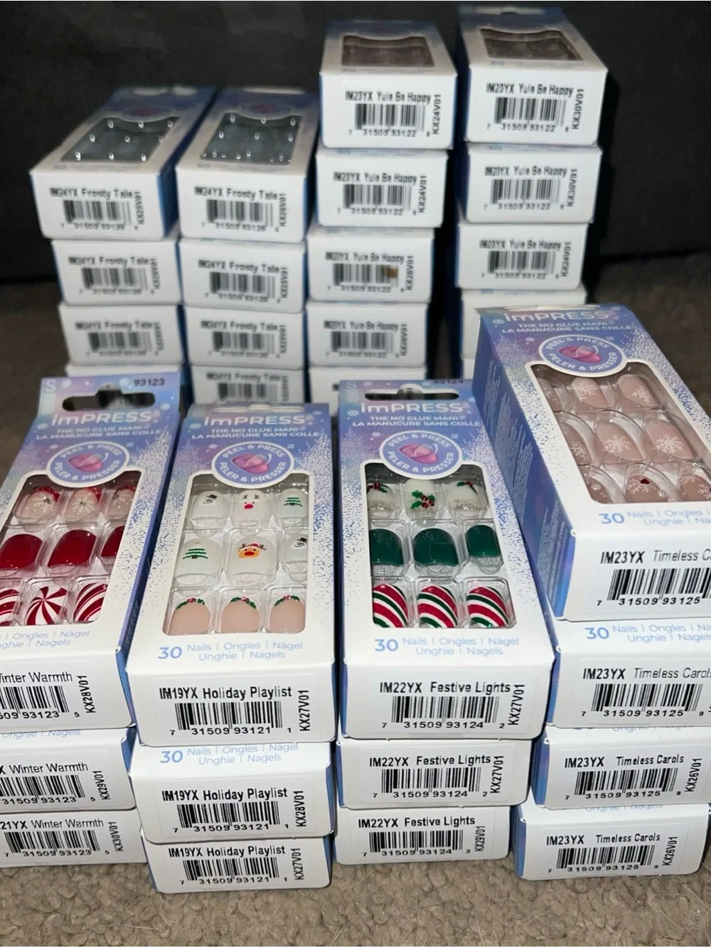 Lot of 35 imPRESS Press-On Nails Set Christmas bundle assorted - Picture 2 of 7